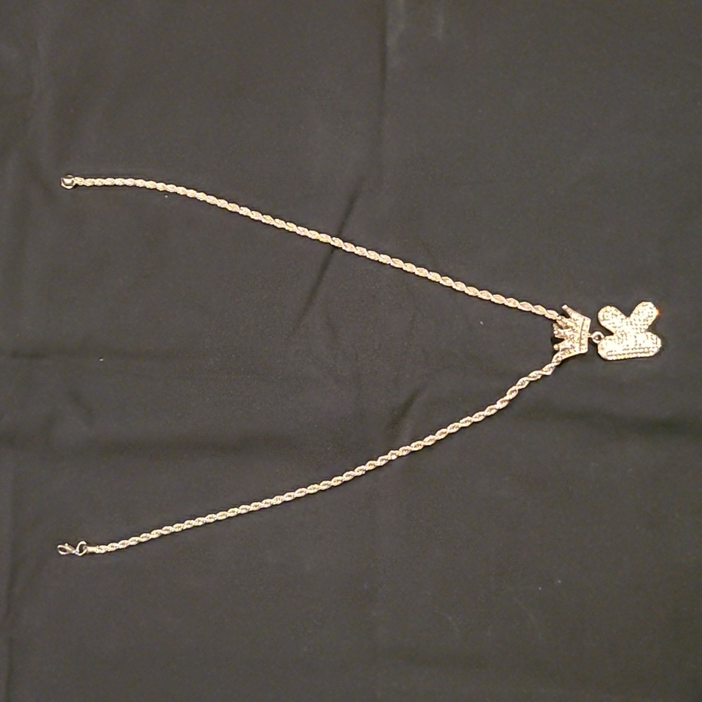 Bling Letter Crown Necklace (K)